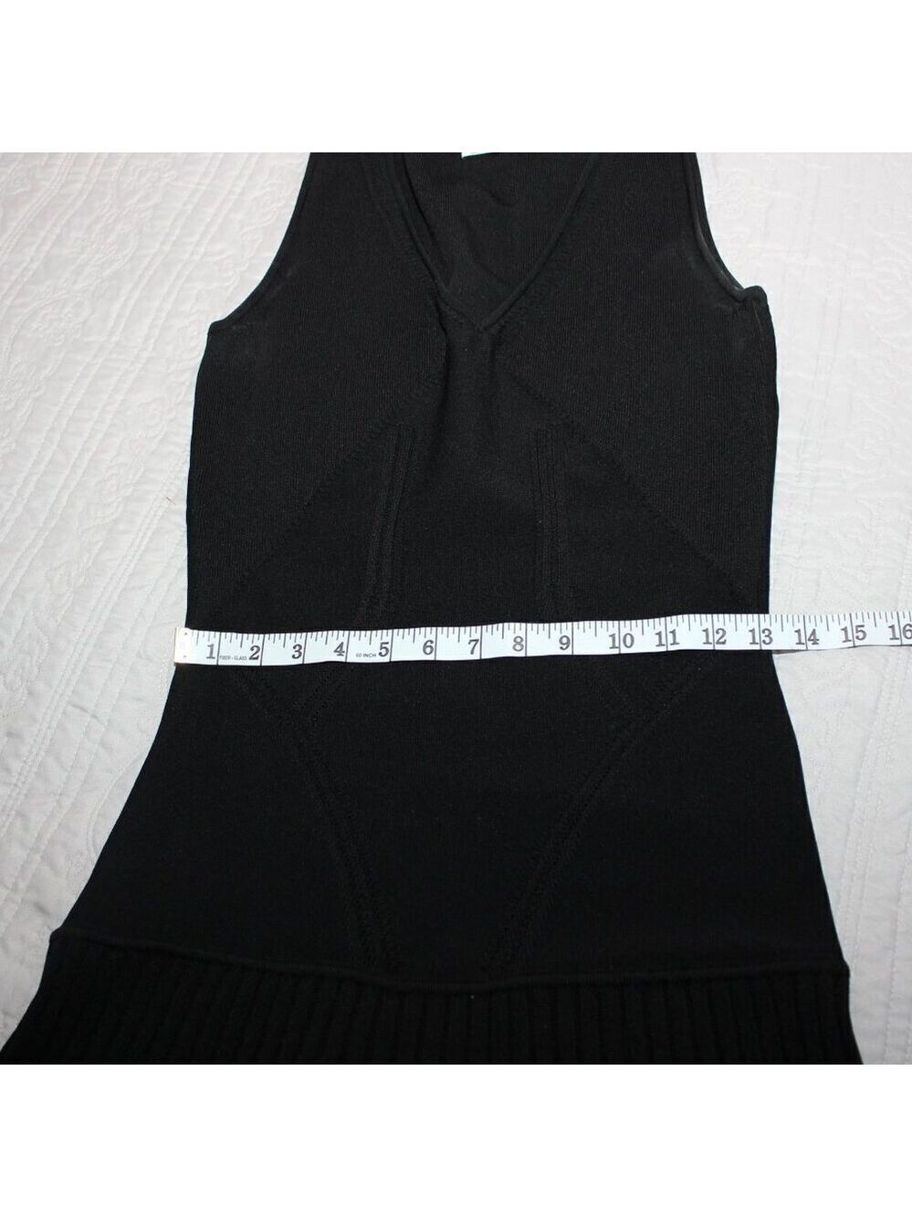 Leon Max Limited Edition Womens Black Knit Dress Dropped Waist Sleeveless Size M - Picture 11 of 12